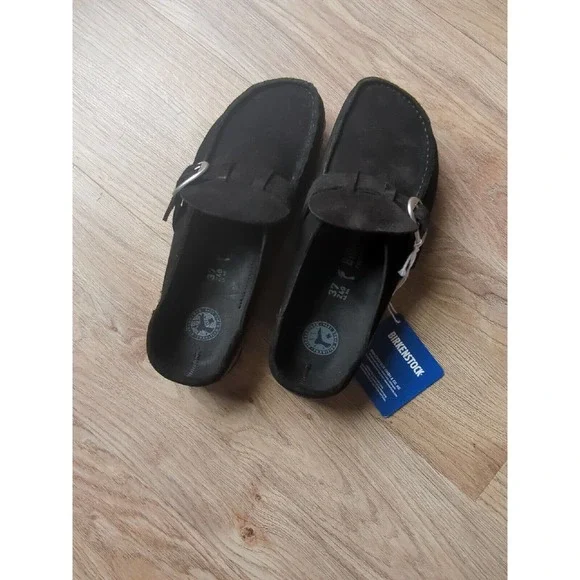 Birkenstock Buckley Suede Clogs Mules Black - Picture 9 of 15